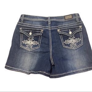 Earl Jeans Wide Stitch Rhinestone Denim Shorts   Size 8